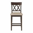 Lexicon Balin 5 Piece Counter Height Dining Set in Brown with Crossback Chairs