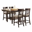 Lexicon Balin 5 Piece Counter Height Dining Set in Brown with Crossback Chairs