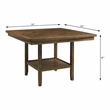 Lexicon Balin Counter Height Wood Dining Table with Lazy Susan in Oak