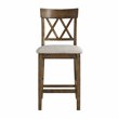 Lexicon Balin 5 Piece Counter Height Dining Set in Oak with Crossback Chairs