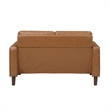 Lexicon Malcolm Faux Leather 2 Seater Loveseat in Brown