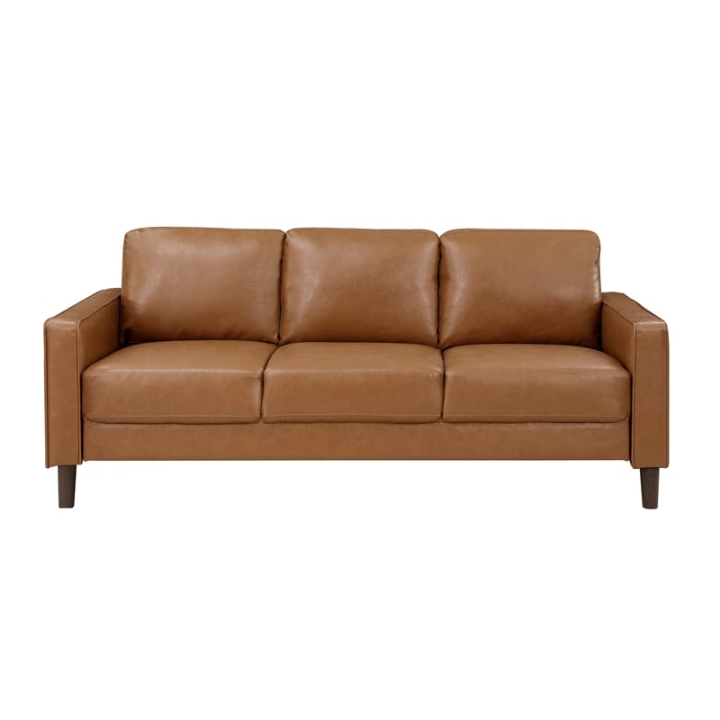 Lexicon Malcolm Faux Leather 3 Seater Sofa in Brown