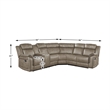 Lexicon 3-Piece Modern Wood and Microfiber Reclining Sectional in Sandy Brown