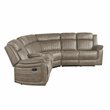 Lexicon 3-Piece Modern Wood and Microfiber Reclining Sectional in Sandy Brown