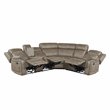 Lexicon 3-Piece Modern Wood and Microfiber Reclining Sectional in Sandy Brown