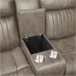 Lexicon 3-Piece Modern Wood and Microfiber Reclining Sectional in Sandy Brown