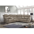 Lexicon 3-Piece Modern Wood and Microfiber Reclining Sectional in Sandy Brown
