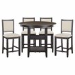 Lexicon Transitional Wood Counter Height Dining Room Table in Brown/Black