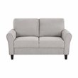 Lexicon Transitional Solid Wood and Polyester Love Seat in Gray/Sand Brown