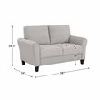 Lexicon Transitional Solid Wood and Polyester Love Seat in Gray/Sand Brown
