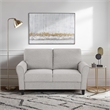 Lexicon Transitional Solid Wood and Polyester Love Seat in Gray/Sand Brown