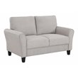 Lexicon Transitional Solid Wood and Polyester Love Seat in Gray/Sand Brown
