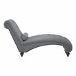 Lexicon Bonne Wood & Fabric Chaise with 1 Bolster Pillow in Dark Gray