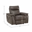 Lexicon Maroni Leather Power Reclining Chair with Power Headrest in Dark Brown