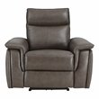 Lexicon Maroni Leather Power Reclining Chair with Power Headrest in Dark Brown