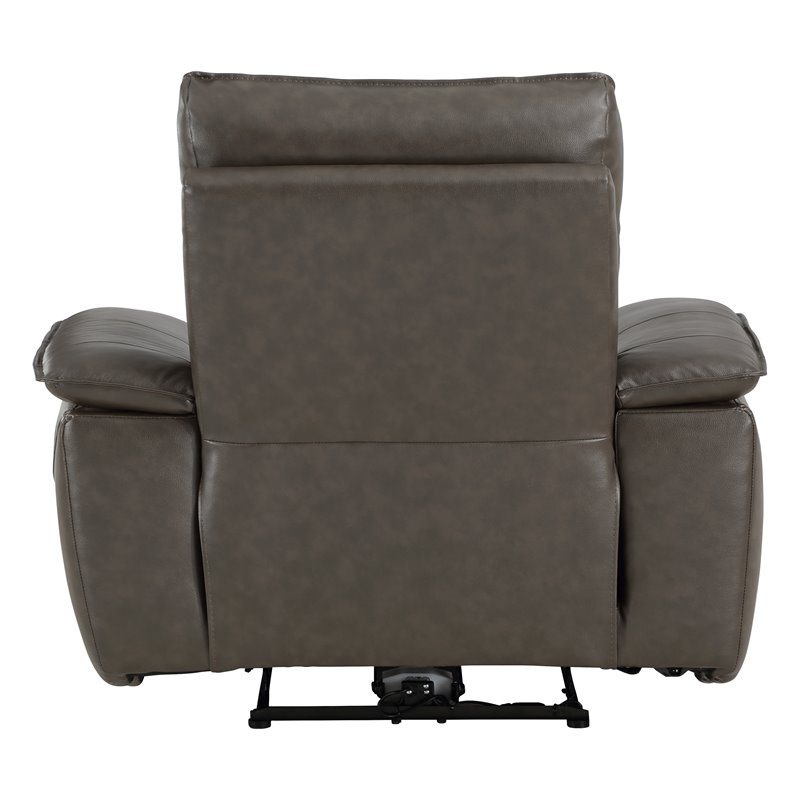 Lexicon Maroni Leather Power Reclining Chair with Power Headrest in Dark Brown