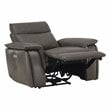 Lexicon Maroni Leather Power Reclining Chair with Power Headrest in Dark Brown