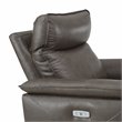 Lexicon Maroni Leather Power Reclining Chair with Power Headrest in Dark Brown