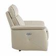 Lexicon Maroni Wood & Leather Power Reclining Chair with Power Headrest in Beige