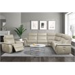 Lexicon Maroni Wood & Leather Power Reclining Chair with Power Headrest in Beige