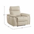 Lexicon Maroni Wood & Leather Power Reclining Chair with Power Headrest in Beige