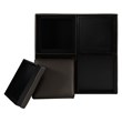 Lexicon Kaitlyn Wood & Faux Leather Storage Cocktail Ottoman in Dark Brown