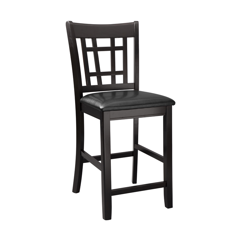 Lexicon Junipero Dark Cherry  finish Counter Height  Upholstery Chair (Set of 2)
