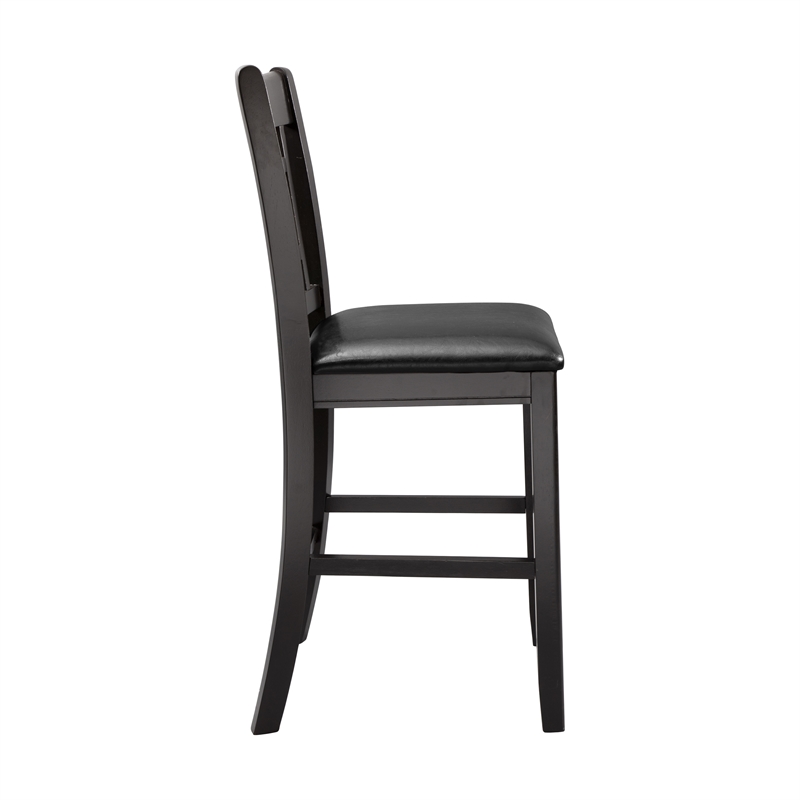 Lexicon Junipero Dark Cherry  finish Counter Height  Upholstery Chair (Set of 2)