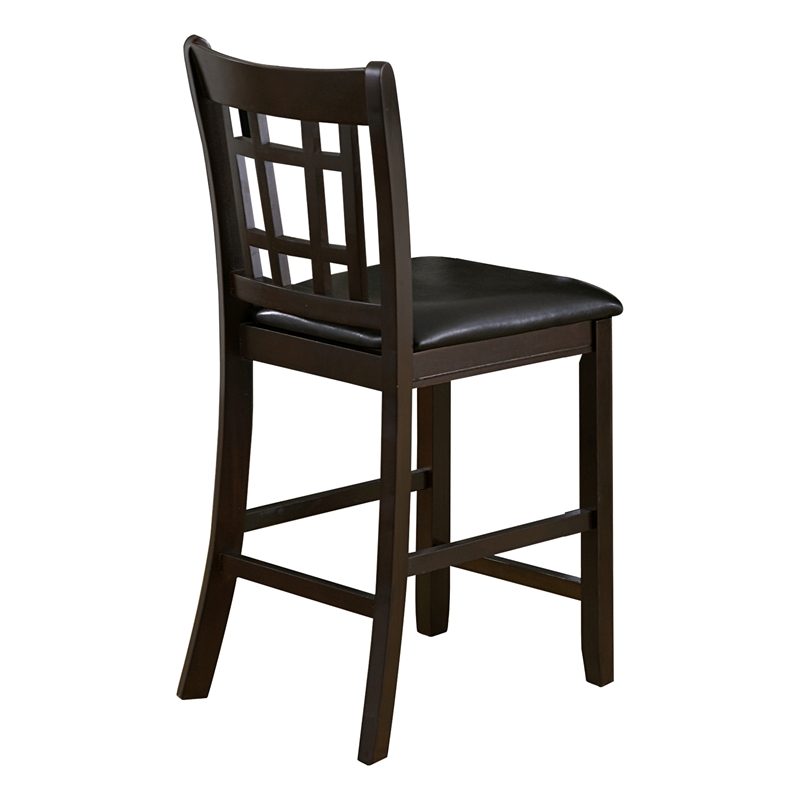 Lexicon Junipero Dark Cherry  finish Counter Height  Upholstery Chair (Set of 2)