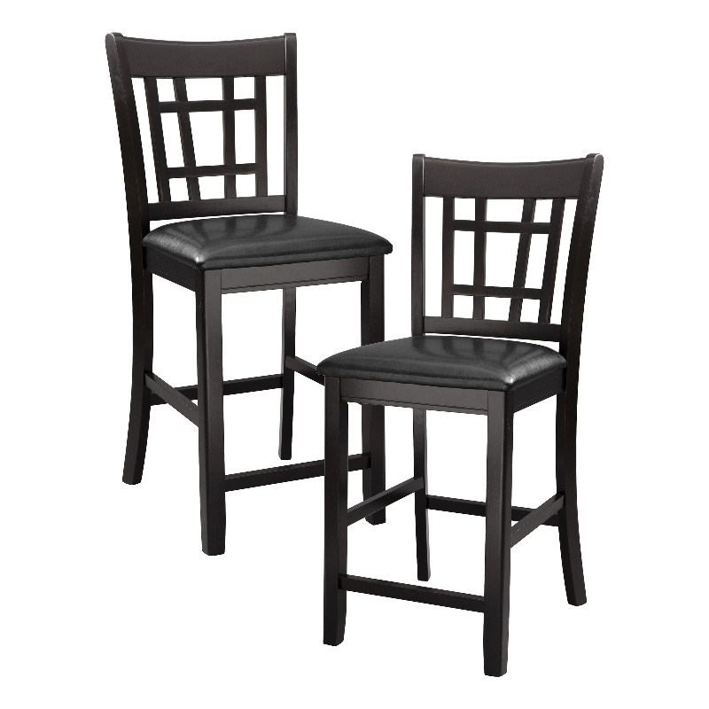 Lexicon Junipero Dark Cherry  finish Counter Height  Upholstery Chair (Set of 2)