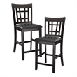 Lexicon Junipero Dark Cherry  finish Counter Height  Upholstery Chair (Set of 2)