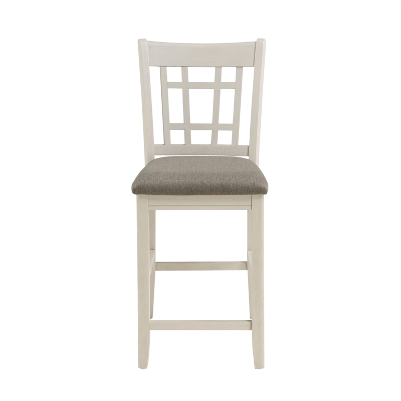 Lexicon Junipero Antique White Full Back Counter Height Chair (Set of 2)