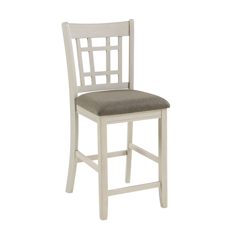 Lexicon Junipero Antique White Full Back Counter Height Chair (Set of 2)
