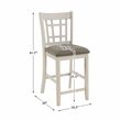 Lexicon Junipero Antique White Full Back Counter Height Chair (Set of 2)