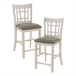 Lexicon Junipero Antique White Full Back Counter Height Chair (Set of 2)