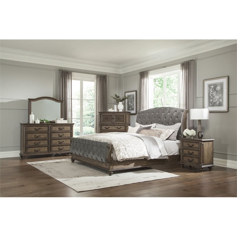 Lexicon Rachelle Nightstand in Weathered Pecan