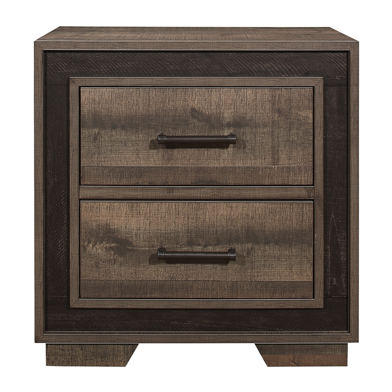 Lexicon Ellendale Nightstand in 2-Tone Finish (Rustic Mahogany and Dark Ebony)