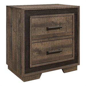 Lexicon Ellendale Nightstand in 2-Tone Finish (Rustic Mahogany and Dark Ebony)