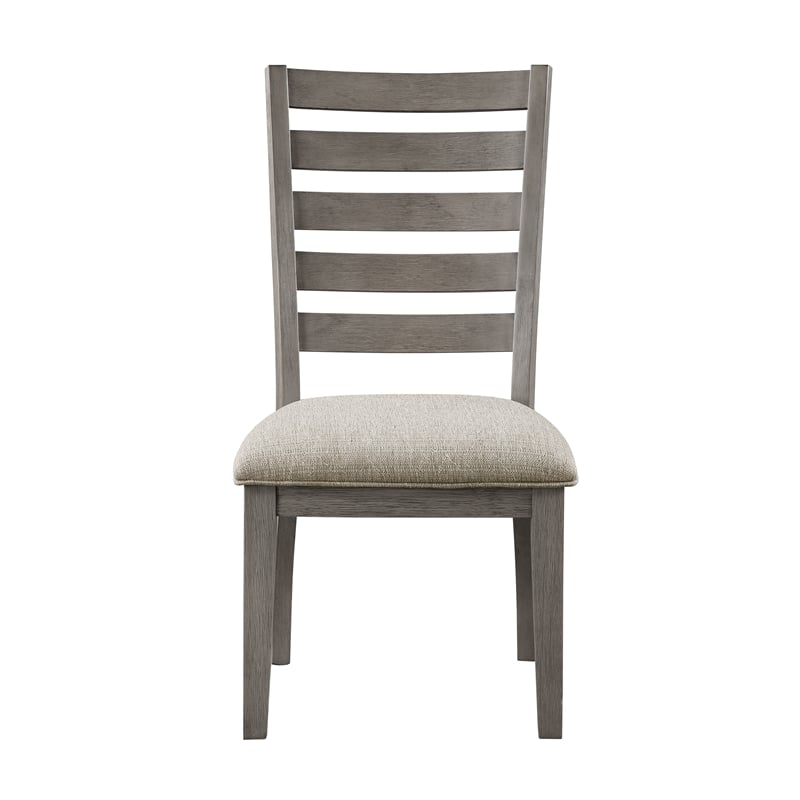 Lexicon Tigard Asian Hardwood Dining Room Side Chair in Gray (Set of 2)