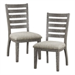 Lexicon Tigard Asian Hardwood Dining Room Side Chair in Gray (Set of 2)