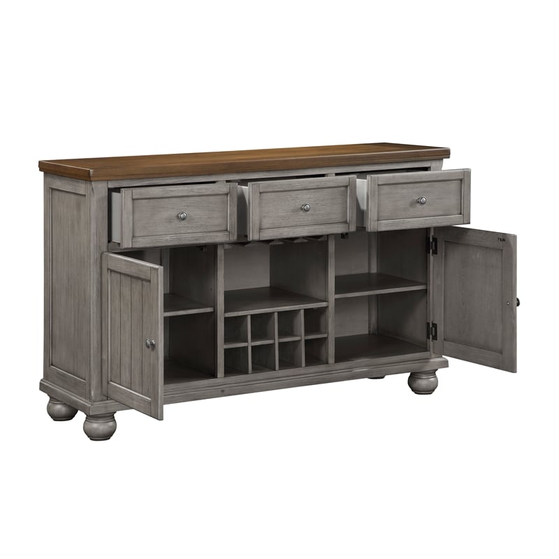 Lexicon Contemporary Wood and MDF Board Dining Room Server in Gray
