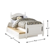 Lexicon Traditional Wood MDF Board Full Platform Bed with Twin Trundle in White