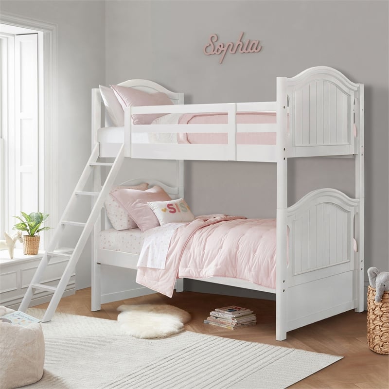Lexicon Traditional Wood and MDF Board Twin/Twin Bunk Bed in White