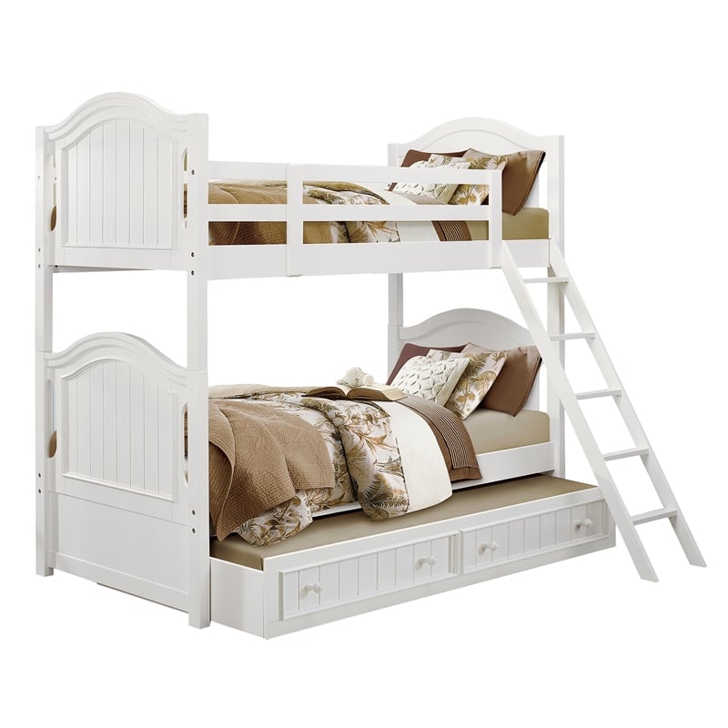 Lexicon Traditional Wood and MDF Board Twin/Twin Bunk Bed in White