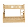Lexicon Bartly Pine Wood Twin/Full Bunk Bed with Twin Trundle in Natural Pine
