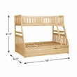 Lexicon Bartly Pine Wood Twin/Full Bunk Bed with Twin Trundle in Natural Pine
