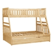 Lexicon Bartly Pine Wood Twin/Full Bunk Bed with Twin Trundle in Natural Pine