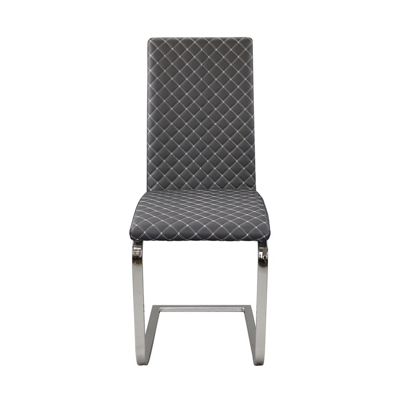 Lexicon Yannis Metal Dining Room Side Chair in Chrome (Set of 2)