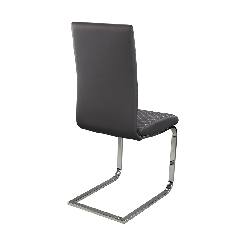 Lexicon Yannis Metal Dining Room Side Chair in Chrome (Set of 2)