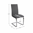 Lexicon Yannis Metal Dining Room Side Chair in Chrome (Set of 2)